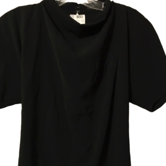 Ann Taylor Petite Mock Neck Tie Waist Tunic Black XXS NWT - Picture 3 of 9